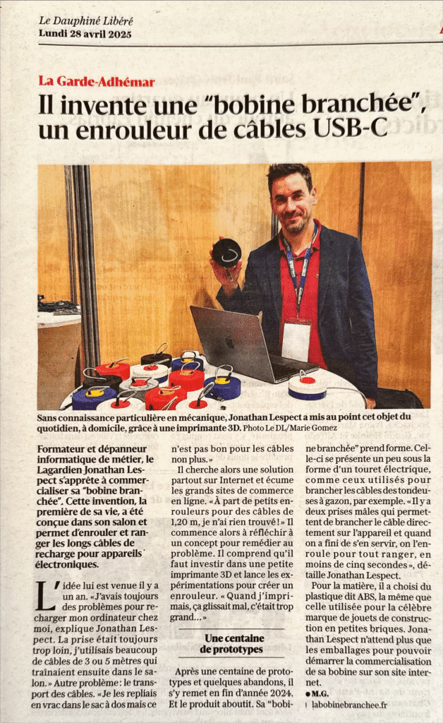 Article sur l'invention de la bobine branchée dans le journal le Dauphiné Libéré
